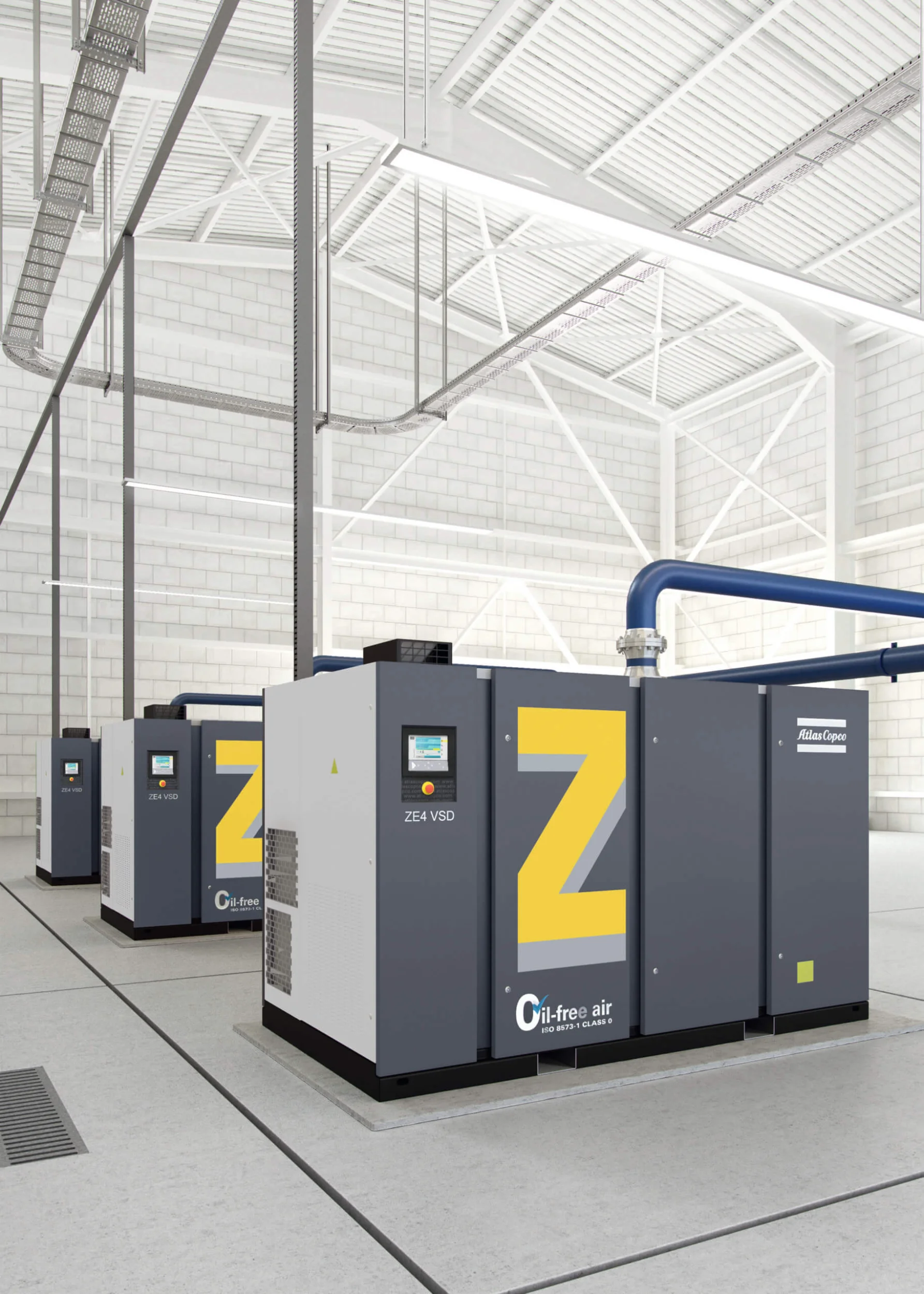 ZE ZA 2-6 (VSD) oil-free rotary screw compressors installation