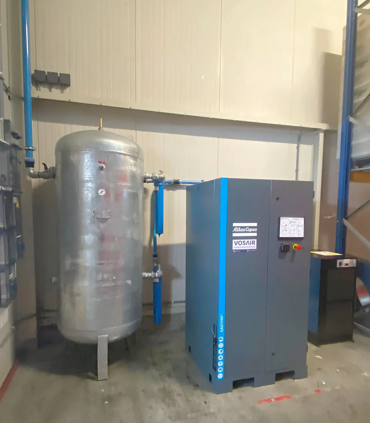 Energie-efficiënte Atlas Copco compressor installatie