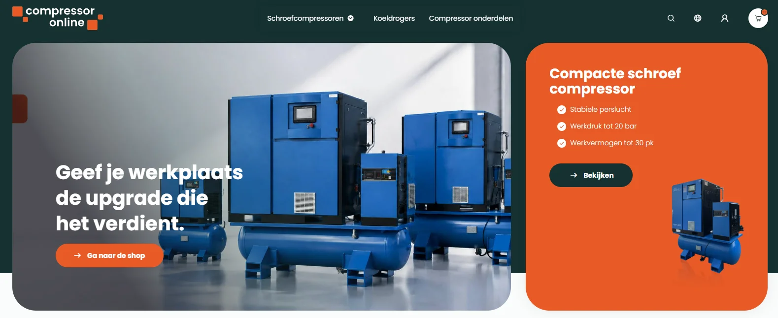 Schroefcompressor kopen voor een scherpe prijs? Ontdek Compressoronline.nl
